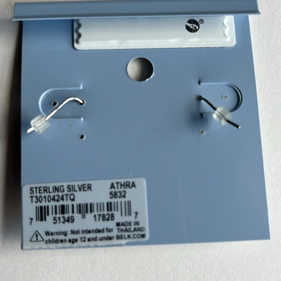 Belk Silverworks Sterling Silver Blue Stone Earrings NWT - Picture 2 of 2